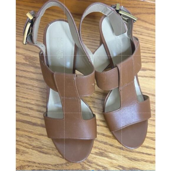 Michael Kors Size 6.5 Brown block heels Dress Pump Formal Casual 4.5 inch heel - Picture 6 of 8